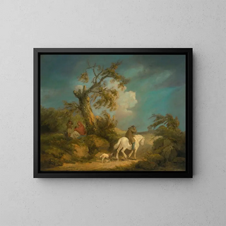 The Storm - George Morland — framed artwork on a wall
