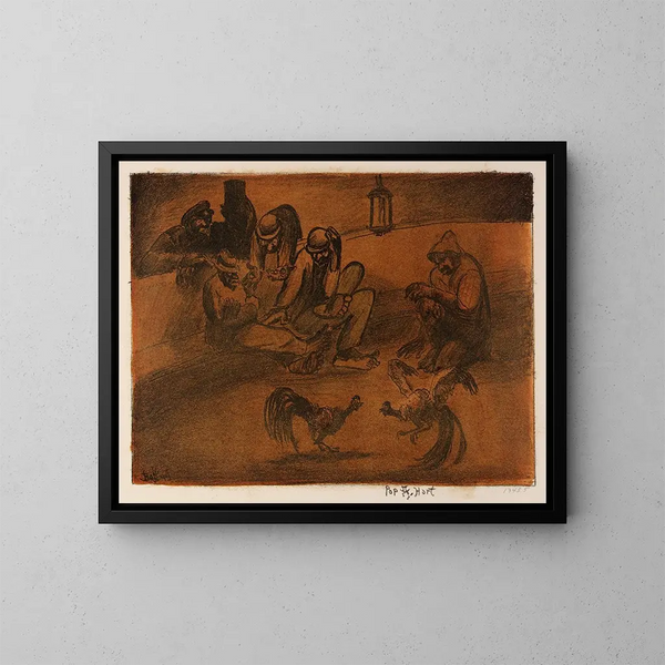 Les Joueurs - George Overbury Hart — framed artwork on a wall