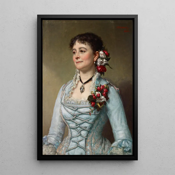 Portrait Painting of Madame Richard T. Crane Mary Josephine Prentice - George Peter Alexander Healy — framed artwork on a wall