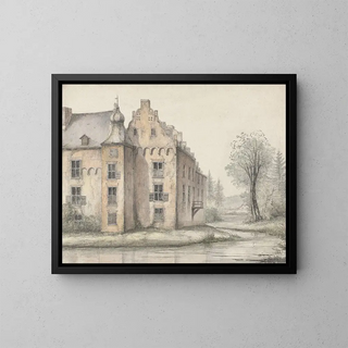 View of Doorwerth Castle - George Pieter Westenberg — framed artwork on a wall