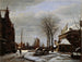 the Market of the mills in Amsterdam with the Het Zeerecht building in winter - George Pieter Westenberg — artwork view
