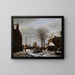 the Market of the mills in Amsterdam with the Het Zeerecht building in winter - George Pieter Westenberg — framed artwork on a wall