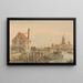 Canal with a boat, a house, and two mills - George Pieter Westenberg — framed artwork on a wall