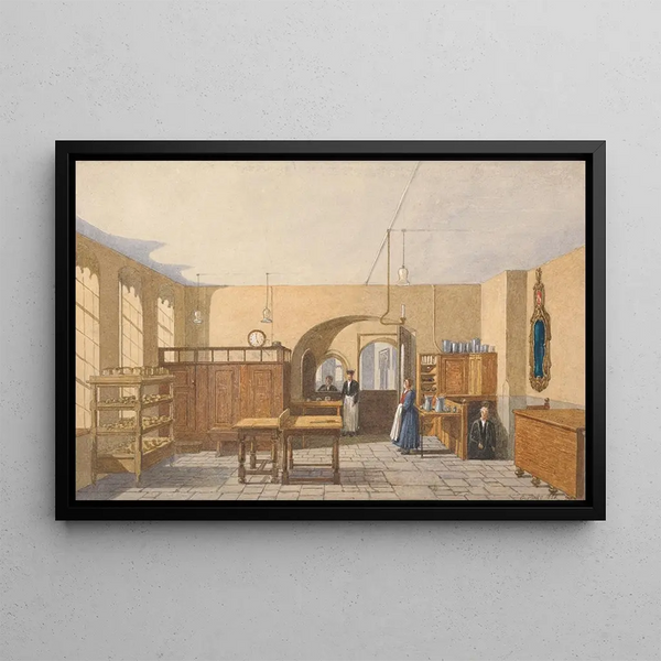 The kitchen of an Oxford college - George Pyne — framed artwork on a wall
