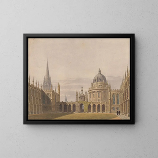 The quadrilateral of All Souls in Oxford - George Pyne — framed artwork on a wall