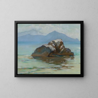 La péninsule de Sorrente depuis Capri - George Randolph Barse — framed artwork on a wall