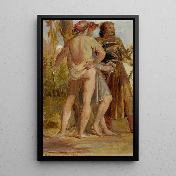 Study of Soldiers - George Richmond — framed artwork on a wall