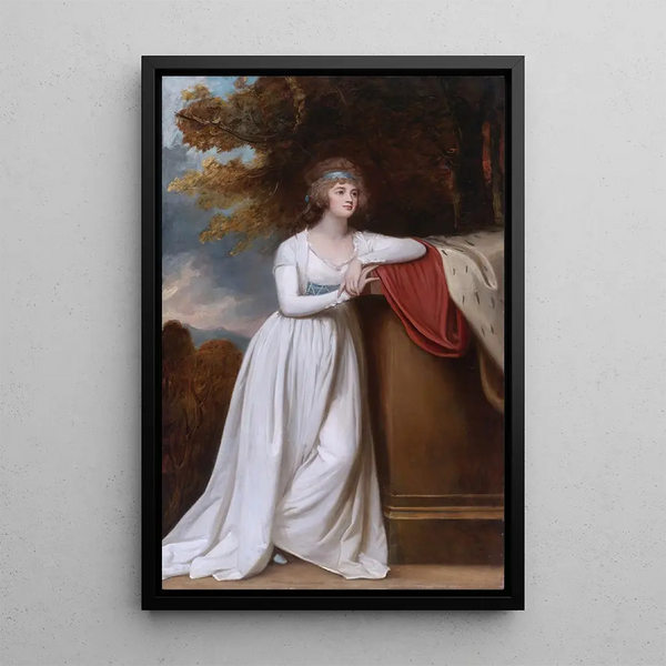Barbara marquise de Donegall - George Romney — framed artwork on a wall