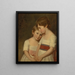 Double portrait of two brothers and sisters - George Romney — framed artwork on a wall