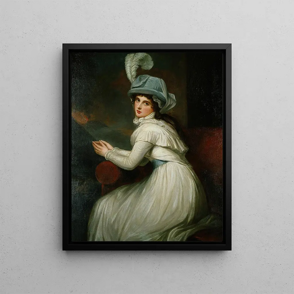 Lady Hamilton - George Romney — framed artwork on a wall