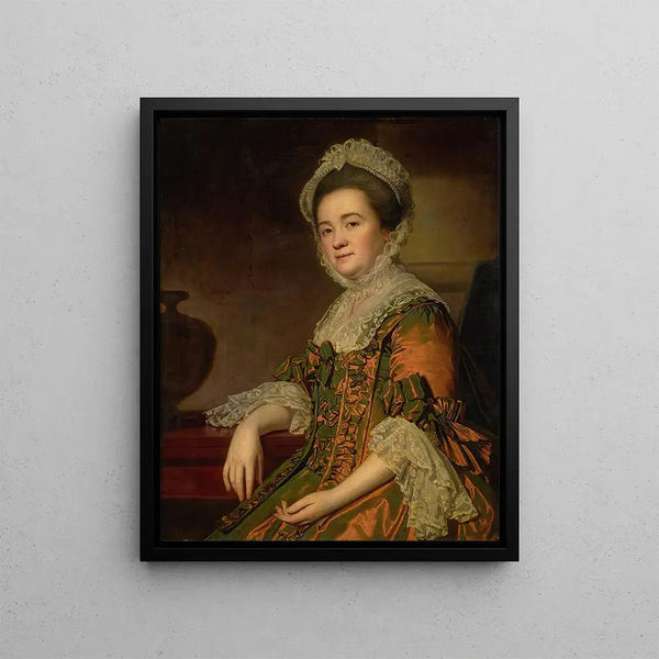 Portrait Painting of Mrs. Dawes - George Romney — framed artwork on a wall