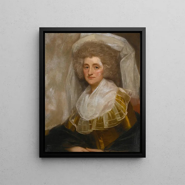 Portrait of Mrs. Francis Ingram - George Romney — framed artwork on a wall