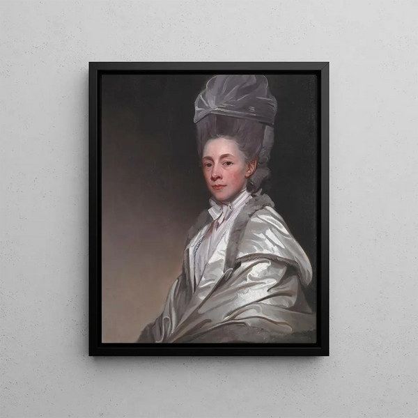 Portrait of Jane Dawkes Robinson - George Romney — framed artwork on a wall
