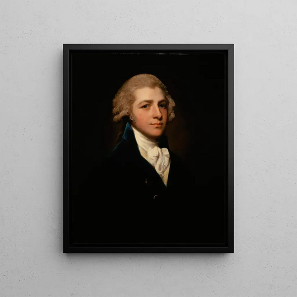 Portrait of Richard Palmer - George Romney — framed artwork on a wall