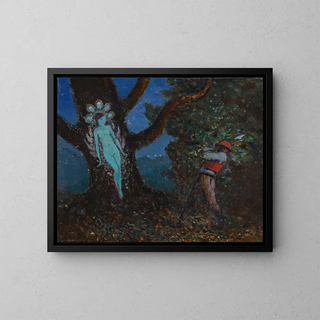The woodcutter and the spirit of the tree - George Russell — framed artwork on a wall