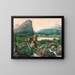 a mountainous landscape with a lake and waterfalls - George Sand — framed artwork on a wall