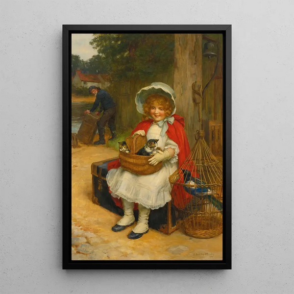 Waiting at the dock - George Sheridan Knowles — framed artwork on a wall