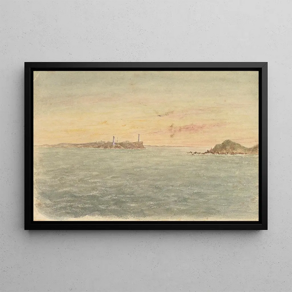 L'entrée des têtes à Hobsons Bay - George Sherriff — framed artwork on a wall