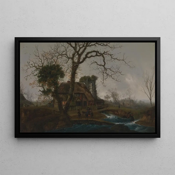 Winter Landscape Painting - George Smith — framed artwork on a wall