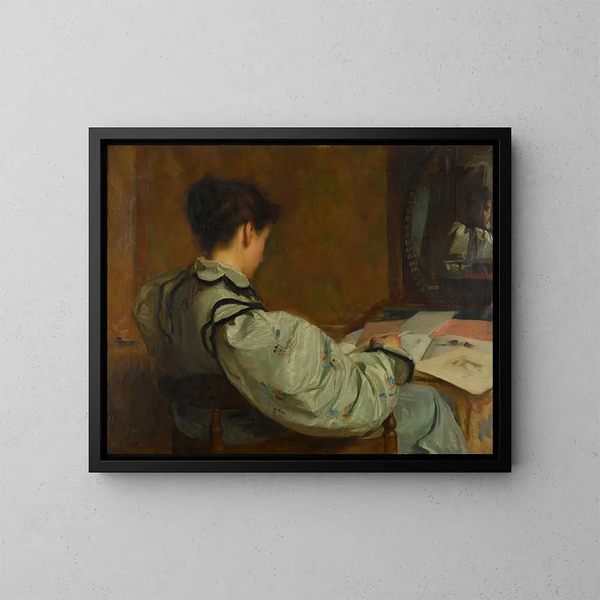 Mademoiselle Alice Watson, the artist's sister - George Spencer Watson — framed artwork on a wall