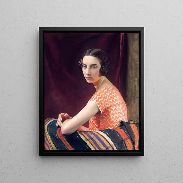 La robe orange - George Spencer Watson — framed artwork on a wall