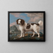 Norfolk Spaniel painting in brown and white - George Stubbs — framed artwork on a wall