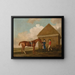 Eclipse at Newmarket with a groom and a jockey - George Stubbs — framed artwork on a wall
