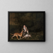 The gamekeeper of Earl of Clarendon with a dying doe and a dog - George Stubbs — framed artwork on a wall