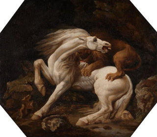 Horse attacked by a lion - George Stubbs — artwork view