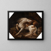 Horse attacked by a lion - George Stubbs — framed artwork on a wall