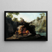 Horse devoured by a lion - George Stubbs — framed artwork on a wall