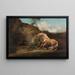 Horse frightened by a lion - George Stubbs — framed artwork on a wall