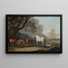 Mares and Foals in a Wide Landscape - George Stubbs — framed artwork on a wall