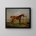 Molly Longlegs with her jockey - George Stubbs — framed artwork on a wall