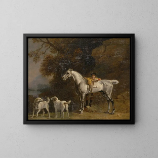 Études pour ou d'après le troisième duc de Richmond avec la chasse de Charleton - George Stubbs — framed artwork on a wall