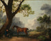 The Third Duke of Dorset, Hunter with a Groom and a Dog - George Stubbs — artwork view