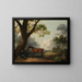 The Third Duke of Dorset, Hunter with a Groom and a Dog - George Stubbs — framed artwork on a wall