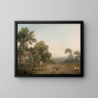 Deux gentilshommes partant à la chasse - George Stubbs — framed artwork on a wall