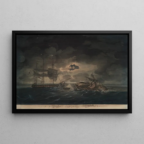 The American Hornet and the British Peacock - George Thresher — framed artwork on a wall