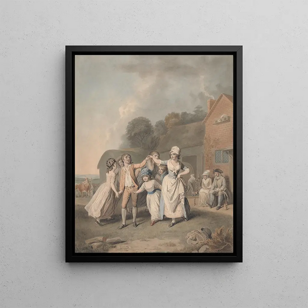 Children Dancing - George Townly Stubbs — framed artwork on a wall