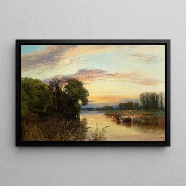 Pastoral landscape painting - George Vicat Cole — framed artwork on a wall