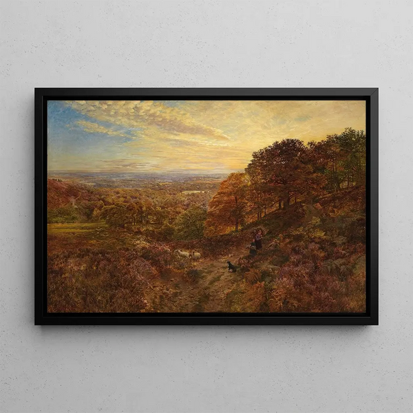 The Decline of the Day - George Vicat Cole — framed artwork on a wall
