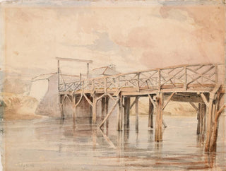 Old London Bridge on the Dodder River in Dublin - George Victor du Noyer — artwork view