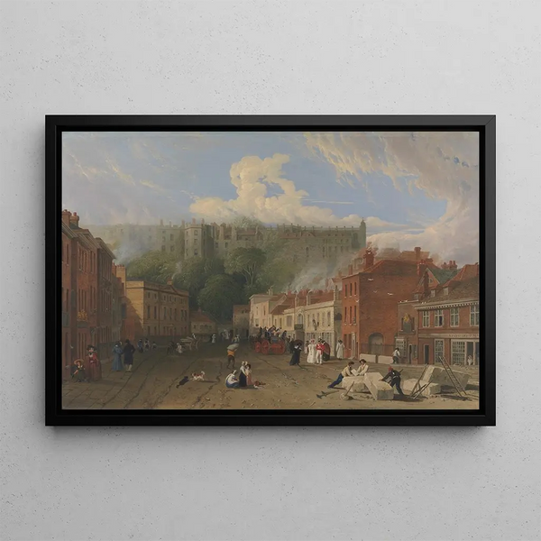 View of Thames Street in Windsor - George Vincent — framed artwork on a wall