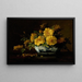 Yellow roses still life painting in an oriental vase - George W Seavey — framed artwork on a wall