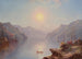 River landscape painting at dawn - George W Waters — artwork view