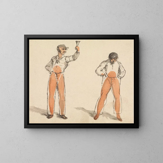a man toasting another man - George Walker — framed artwork on a wall
