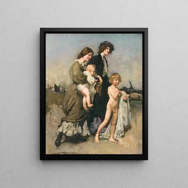 The Vacation Group The Bathers - George Washington Lambert — framed artwork on a wall
