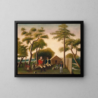 Marion offering sweet potatoes to the British officer - George Washington Mark — framed artwork on a wall
