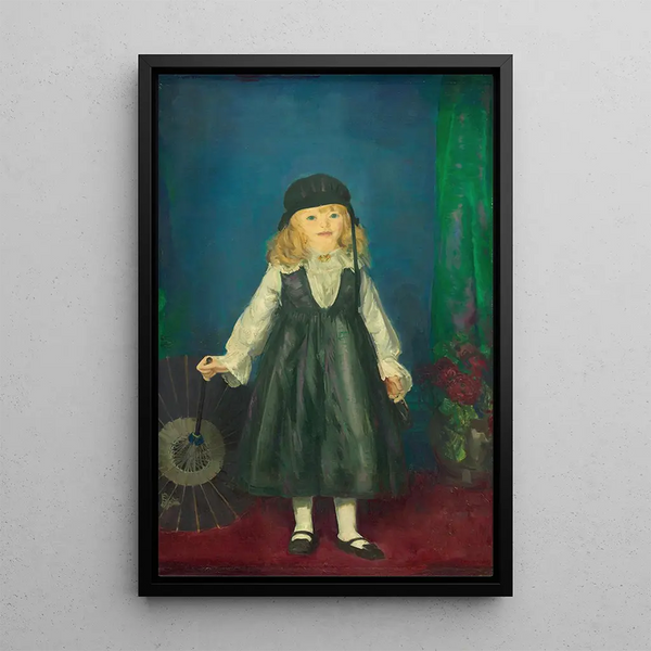 Anne with a Japanese parasol - George Wesley Bellows — framed artwork on a wall